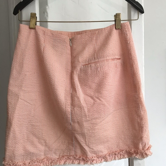 Just Madras: Salmon Seersucker Skirt - Picture 2 of 3